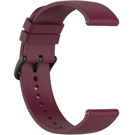 Силіконовий ремінець 20mm, Wine Red/Black Buckle