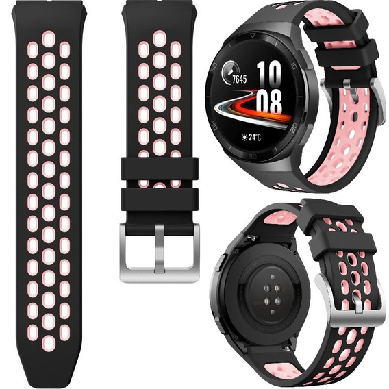 Силіконовий ремінець для Huawei Watch GT 2e, Black / Pink
