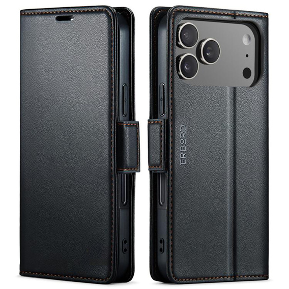 Глянцевий чохол-гаманець Litchi для iPhone 17 Pro Max