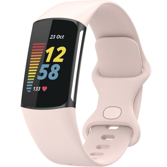 Резиновый браслет Softband для  Fitbit Charge 5 - Light Pink