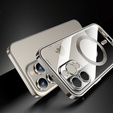 Чохол для iPhone 15 Pro, Privacy Dual Glass, для MagSafe, сріблястий