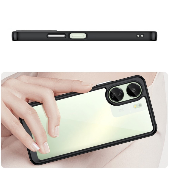 Чехол до Xiaomi Redmi 13C / Poco C65, Fusion Hybrid, прозрачный / черный