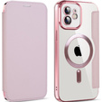 Чохол-книжка для iPhone 12, RFID Wallet MagSafe CamShield, рожевий