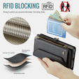 Чехол CASEME для Samsung Galaxy A56 5G, RFID Leather Wallet, с плечевым ремнем, зелёный