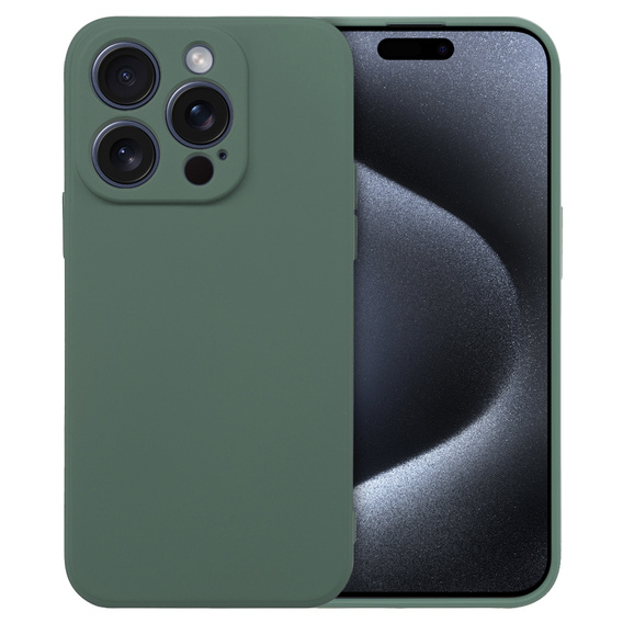Чехол до iPhone 15 Pro Max, Silicone Lite, тёмно-зелёный