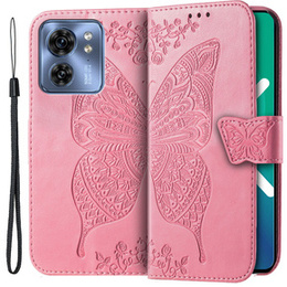Чохол-книжка для Motorola Edge 40, Butterfly, рожевий