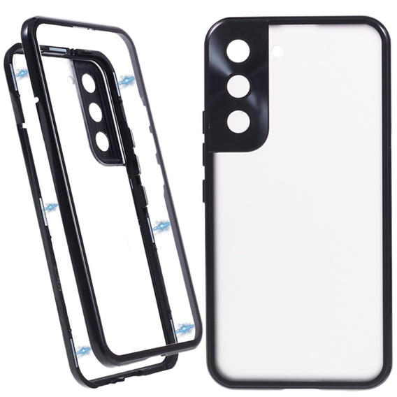 Чехол для Samsung Galaxy S21, Magnetic Dual Glass, чёрный