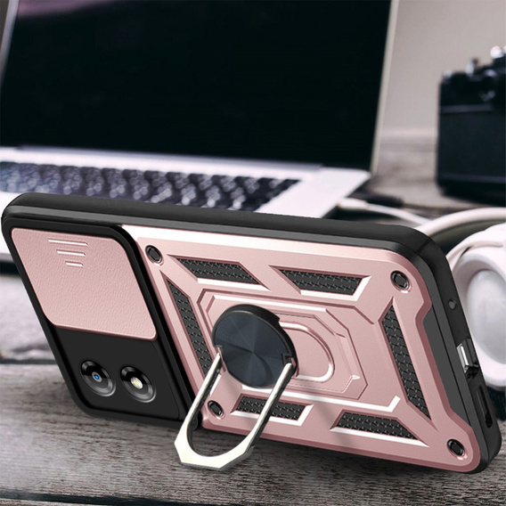Чохол NOX Camera Slide Motorola Moto E13, CamShield Slide, рожевий rose gold