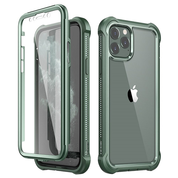 Чехол до iPhone 11, Dexnor Full Body Rugged, прозрачный / зеленый