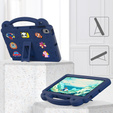 Детский чехол для Lenovo M10 X306 2 Gen / M10 Plus TB-X606 10.3 / Samsung Tab A 10.1 T510/515 / K10 X6C6, Cute Patterns, с подставкой, темно-синий