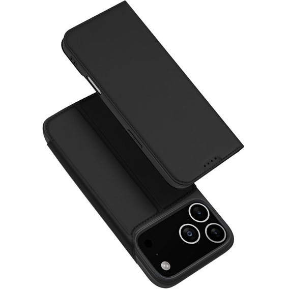 Чехол Dux Ducis для iPhone 17 Pro Max, Skin Pro, с клапаном, со слотом для карт, черный