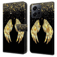 Откидной чехол для Xiaomi Redmi Note 12 4G, Wallet Wings, золотой