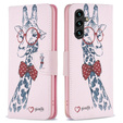 Откидной чехол для Samsung Galaxy A55 5G, Wallet, giraffe, розовый