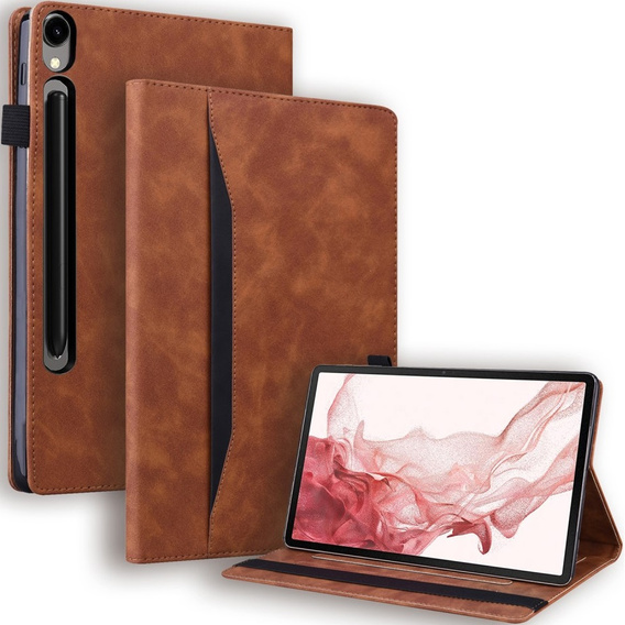 Чехол для Samsung Galaxy Tab S10 FE+ Plus, Classic, с местом для стилуса, коричневый