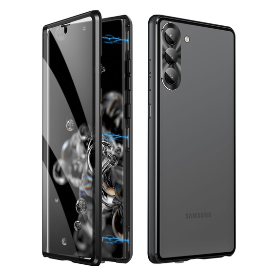 Чехол для Samsung Galaxy S23 Plus, Magnetic Dual Glass, чёрный
