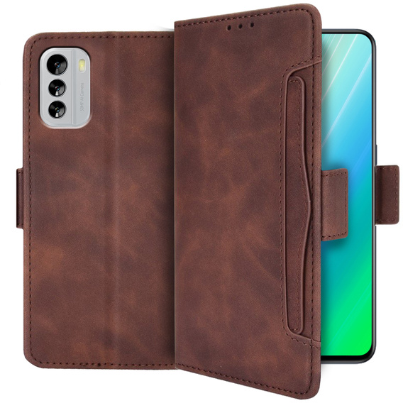 Футляр з клапаном для Nokia G60 5G, Card Slot, коричневий