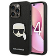 Чехол Karl Lagerfeld до iPhone 14 Pro Max, Saffiano Karl's Head Patch, чёрный