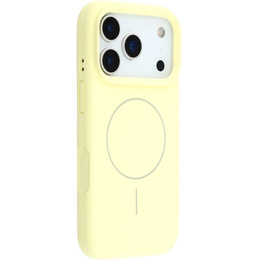 Силиконовый чехол для iPhone 17 Pro, для MagSafe, противоударный, желтый