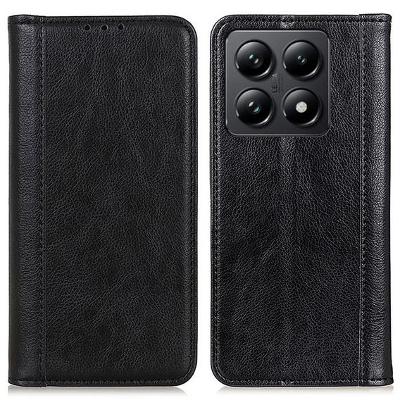 Чoхол до Xiaomi 14T, Wallet Litchi Leather, чорний