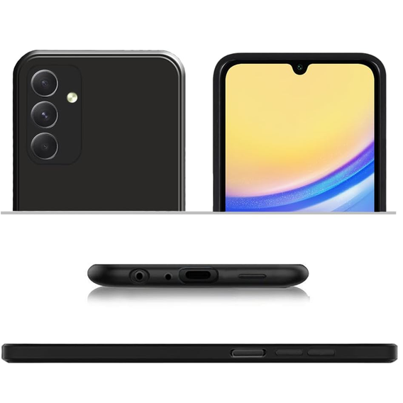 Чохол для Samsung Galaxy A15, Silicone Lite, чорний + скло 9H