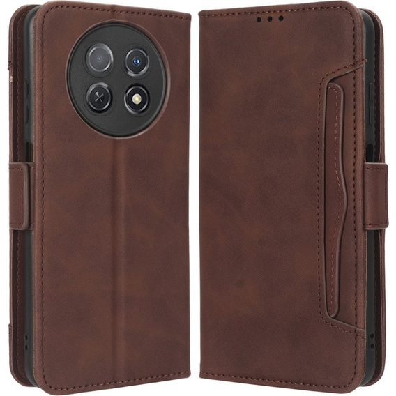 Откидной чехол для Huawei Nova Y91 4G, Card Slot, коричневый