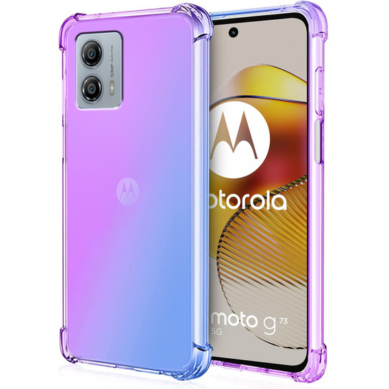 Чехол для Motorola Moto G73 5G, Gradient Dropproof, Фиолетовый / синий