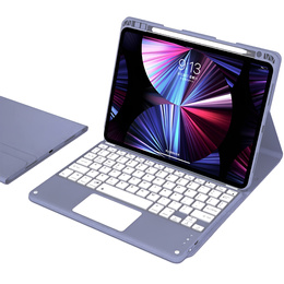 Чохол + клавіатура iPad 10.2 2021 / 2020 / 2019 / Air 10.5 2019, Leather Pen Slot TouchPad, фіолетовий