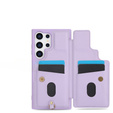 Чехол для Samsung Galaxy S25 Ultra, Leather Flower Card Slot, фиолетовый
