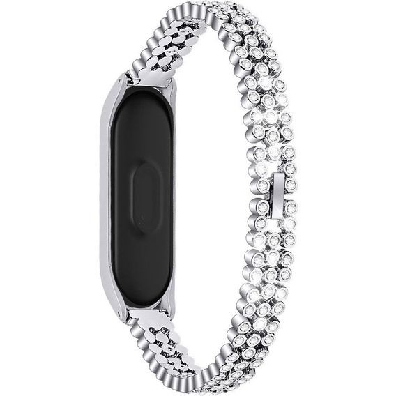Браслет Rhinestone Decor до Xiaomi Mi Band 5 - Silver