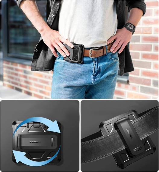Броньований чохол для Samsung Galaxy Z Flip 4 5G, Dexnor Clip Holder, чорний