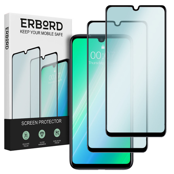2x Загартоване скло для Xiaomi Redmi Note 7, ERBORD 3D для всього екрану