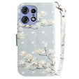 Откидной чехол для Motorola Edge 50 Pro 5G, Wallet, Magnolia Flowers серый