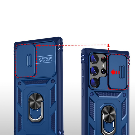 Чохол NOX Camera Slide Samsung Galaxy S24 Ultra, CamShield Slide, синій