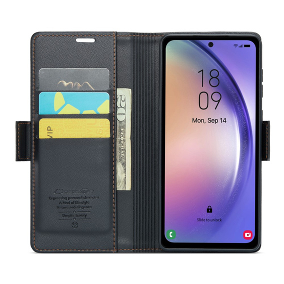 CASE фліп-чохол для Samsung Galaxy A54 5G, Litchi Wallet, чорний
