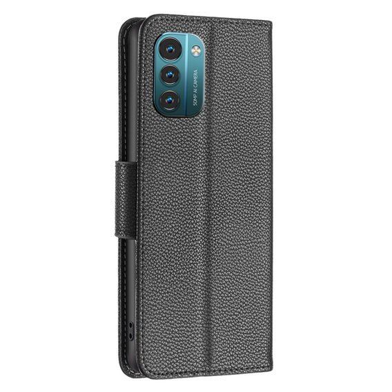 Откидной чехол для Nokia G11 / G21, Litchi Wallet Case, чёрный
