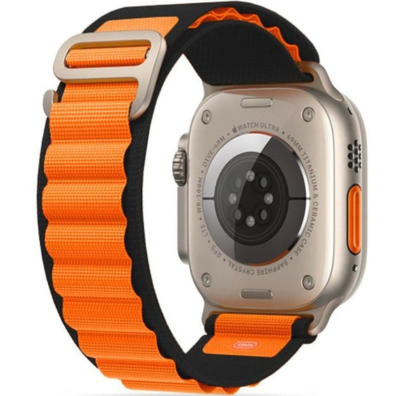 Нейлоновый ремешок до Apple Watch 1/2/3/4/5/6/7/8/SE/ULTRA 42/44/45/49 MM, Black / Orange