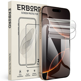 2x гидрогелевая пленка для iPhone 15 Pro Max, гидрогелевая пленка ERBORD