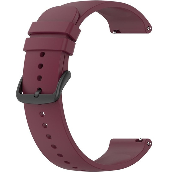 Силиконовый ремешок 20mm, Wine Red/Black Buckle