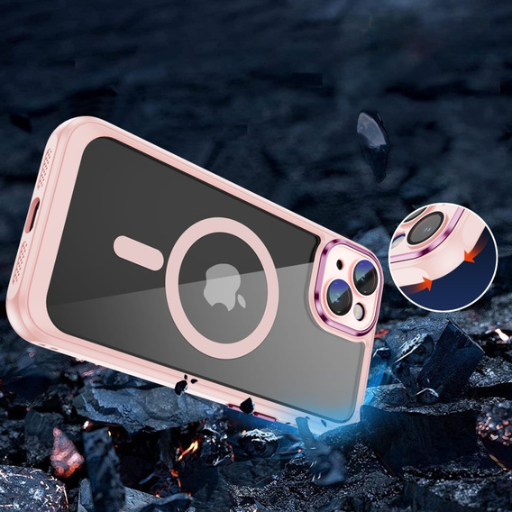 Чехол для iPhone 15, ERBORD Impact Guard, MagSafe, розовый