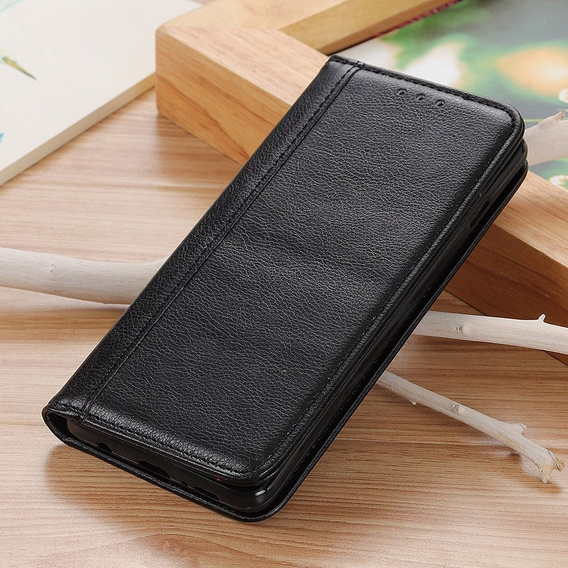 Чoхол до Iphone 16E, Wallet Litchi Leather, чорний