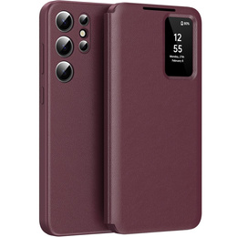 Флип-кейс для Samsung Galaxy S25+ Plus, Smart View Wallet, бордовый