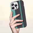Чохол для iPhone 13 Pro Max, Carbon Fiber MagSafe, чорний / синій
