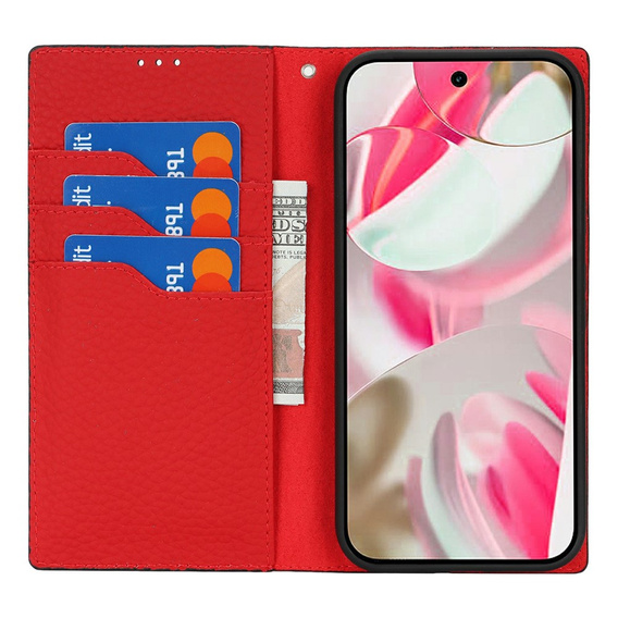 Чехол с откидной крышкой для Google Pixel 10 / 10 Pro, кожа Litchi Grain, черный