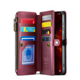 Чехол CASEME для Samsung Galaxy S24 FE, RFID Leather Wallet, с плечевым ремнем, красный