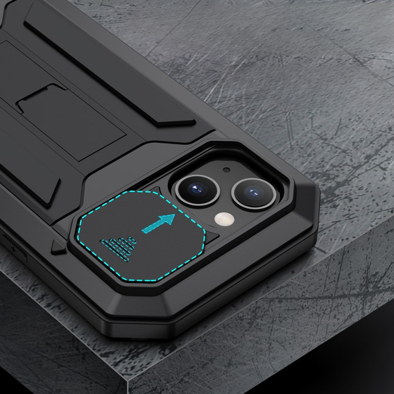Чехол для iPhone 13 Mini, R-JUST CamShield Slide, бронированный, черный