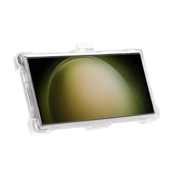 Бронечохол для Samsung Galaxy S24 Ultra, Belt Clip, з кліпсою, прозорий / чорний