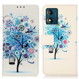 Откидной чехол для Motorola Moto E13, Wallet Tree, синий