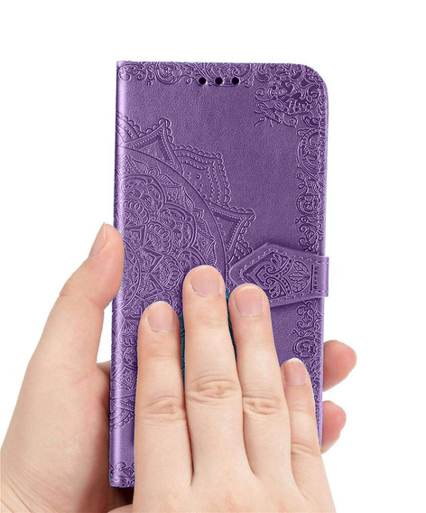 Откидной чехол для Motorola Moto G85, Mandala, фиолетовый
