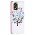 Откидной чехол для Oppo A38 4G / Oppo A18 4G, Wallet, Colorful Tree белый