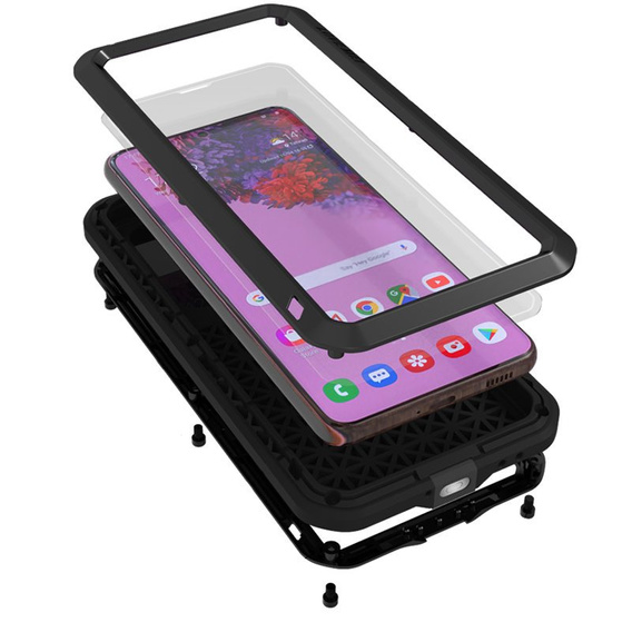 Чехол Love Mei до Samsung Galaxy S21, armored with glass, чёрный